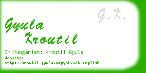 gyula kroutil business card